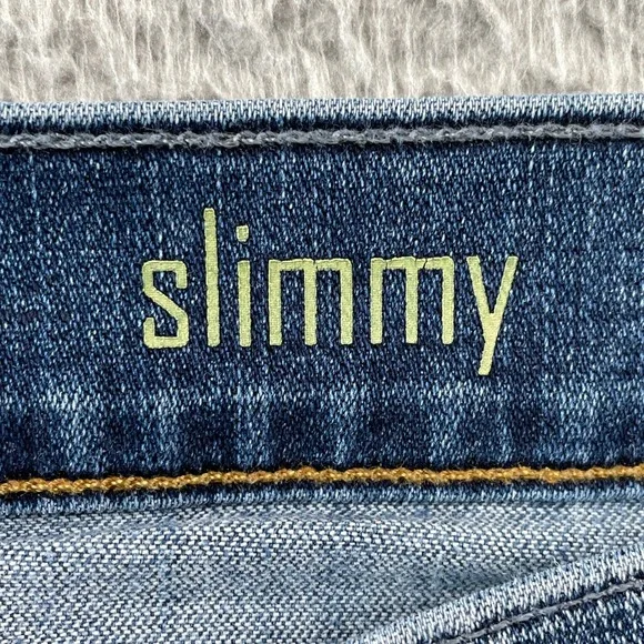 7 For All Mankind Jeans Mens 34 Blue Slimmy Slim Fit Stretch Denim Made in USA - Picture 4 of 10